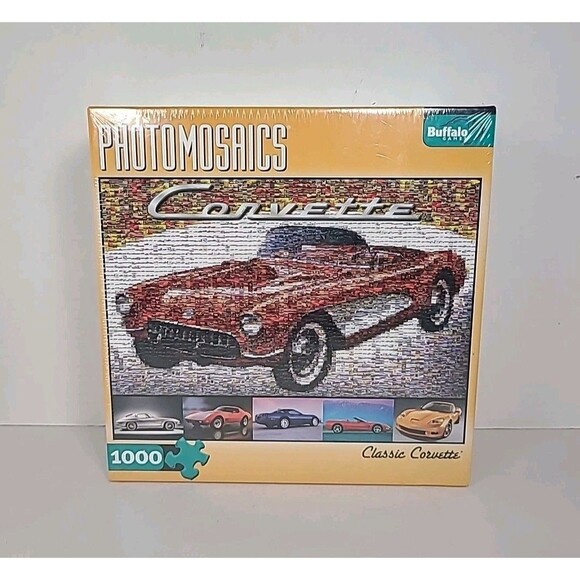 Photomosaics New Classic Corvette 1000 Piece Puzzle By Buffalo Games Inc - Picture 1 of 3